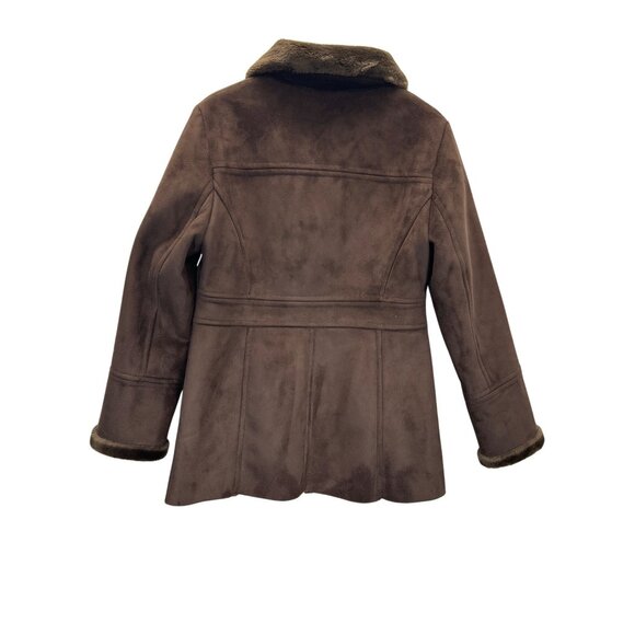 a.n.a. Coat Womens Medium Brown Faux Fur Button Front - Picture 2 of 10